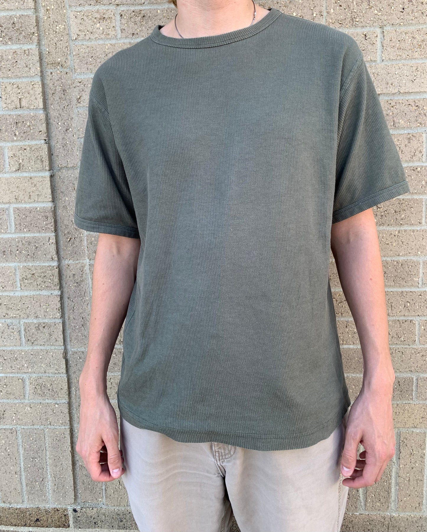 Olive Green Ribbed Tee